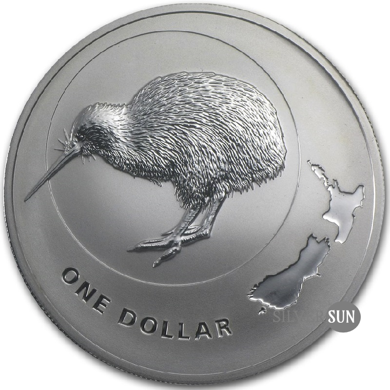 New Zealand - Kiwi - New Zealand kiwi and stylised map 2009 1oz*